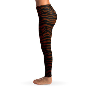 Dark Tiger Print Leggings Sizes XS - XL Squat Proof Soft