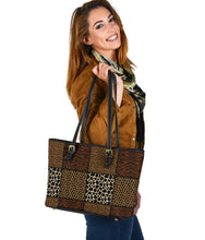 Load image into Gallery viewer, Patchwork Animal Print Pattern Vegan Leather Tote Bag
