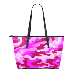 Pink Camouflage Leather Small Handbag