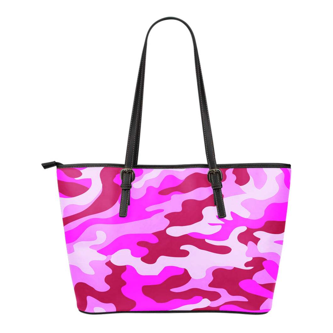 Pink Camouflage Leather Small Handbag