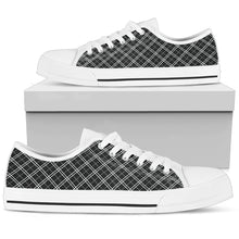 Load image into Gallery viewer, Grey Black Plaid Women&#39;s Low Top Canvas Shoes
