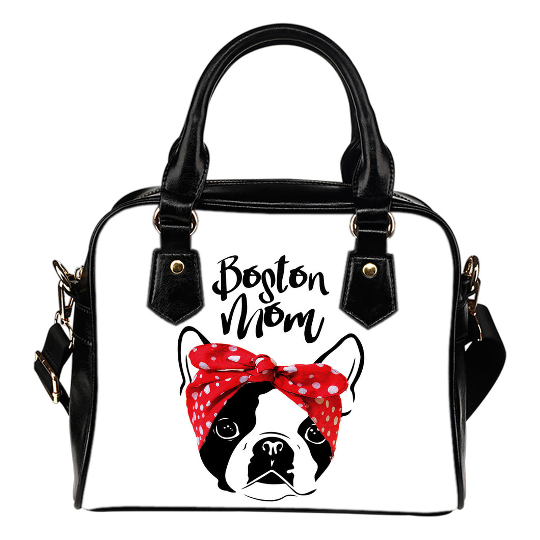 Boston Mom Boston Terrier Two Tone Purse Handbag