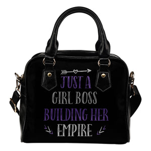 Just A Girl Boss Building Her Empire Purse Handbag Purple Silver