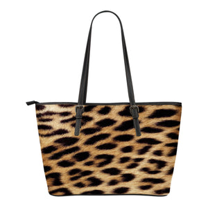 Leopard Fur Print Leather Handbag