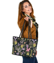 Load image into Gallery viewer, Colorful Cactus Pattern Vegan Leather Tote Bags
