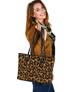 Leopard Print Vegan Leather Tote Bags