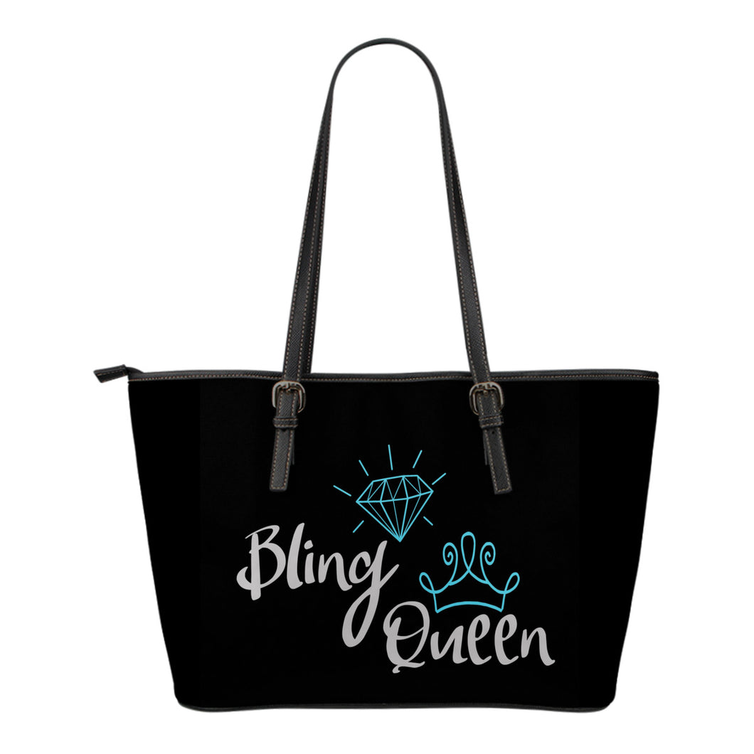 Bling Queen Tote Bag Teal Blue