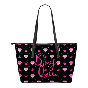 Bling Queen Pattern Tote Bag Pink