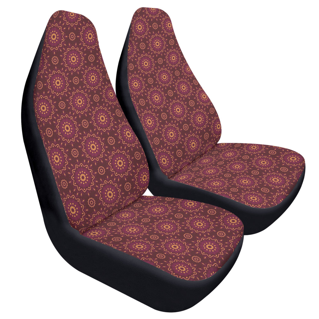 Burgundy Mandala Car Seat Covers (2 Pcs) POP