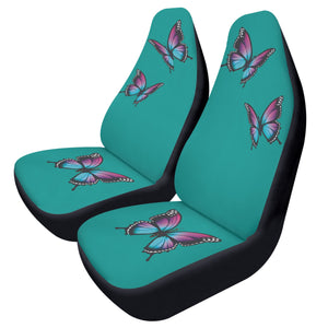 Turquoise With Butterflies Car Seat Covers (2 Pcs)