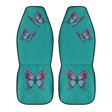 Load image into Gallery viewer, Turquoise With Butterflies Car Seat Covers (2 Pcs)
