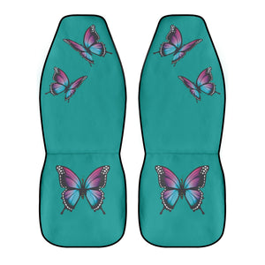 Turquoise With Butterflies Car Seat Covers (2 Pcs)