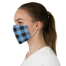 Load image into Gallery viewer, Light Blue and Black Buffalo Plaid Printed Cloth Fabric Face Mask Country Buffalo Check Farmhouse Pattern
