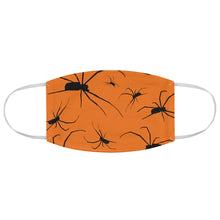 Load image into Gallery viewer, Orange With Spider Pattern Fabric Face Mask Printed Cloth Halloween Spiders Spooky
