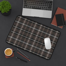 Load image into Gallery viewer, Brown and White Plaid Desk Mat For Laptop or Keyboard and Mouse
