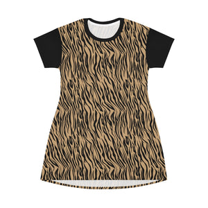 Tiger Stripes Printed T-Shirt Dress