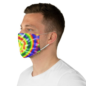 Tie Dye Fabric Face Mask Bright Colored Rainbow Printed Cloth