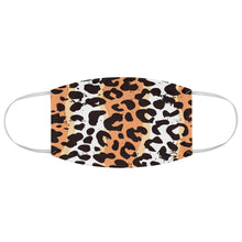 Load image into Gallery viewer, Leopard Print Orange, White and Black Fabric Fashion Face Mask Animal Print Safari Jungle Pattern
