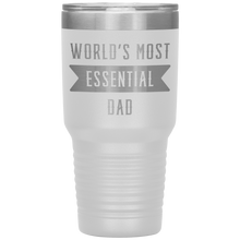 Load image into Gallery viewer, World&#39;s Most Essential Dad On Powder Coated Tumbler Stainless Steel Insulated With Lid
