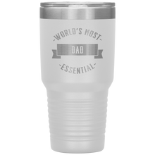 Load image into Gallery viewer, World&#39;s Most Essential Dad Powder Coated Tumbler Stainless Steel Insulated With Lid
