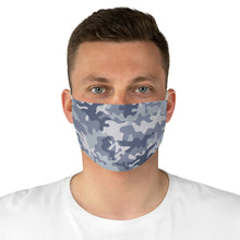 Load image into Gallery viewer, Blue Gray Camo Printed Cloth Fabric Face Mask Light Colored Camouflage Army Military
