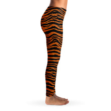 Load image into Gallery viewer, Tiger Striped Leggings Orange and Black Sizes XS - XL
