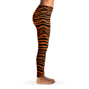 Tiger Striped Leggings Orange and Black Sizes XS - XL