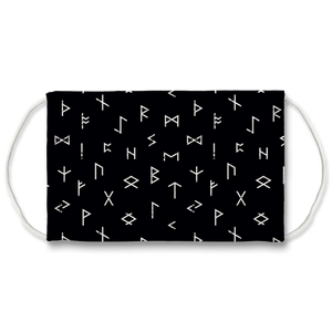 Norse Rune Black and White Fashion Face Mask