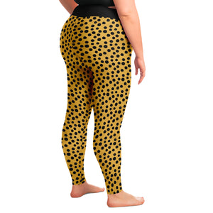 Cheetah Print Leggings Plus Size Yellow and Black Animal Print 2X Squat Proof- 6X