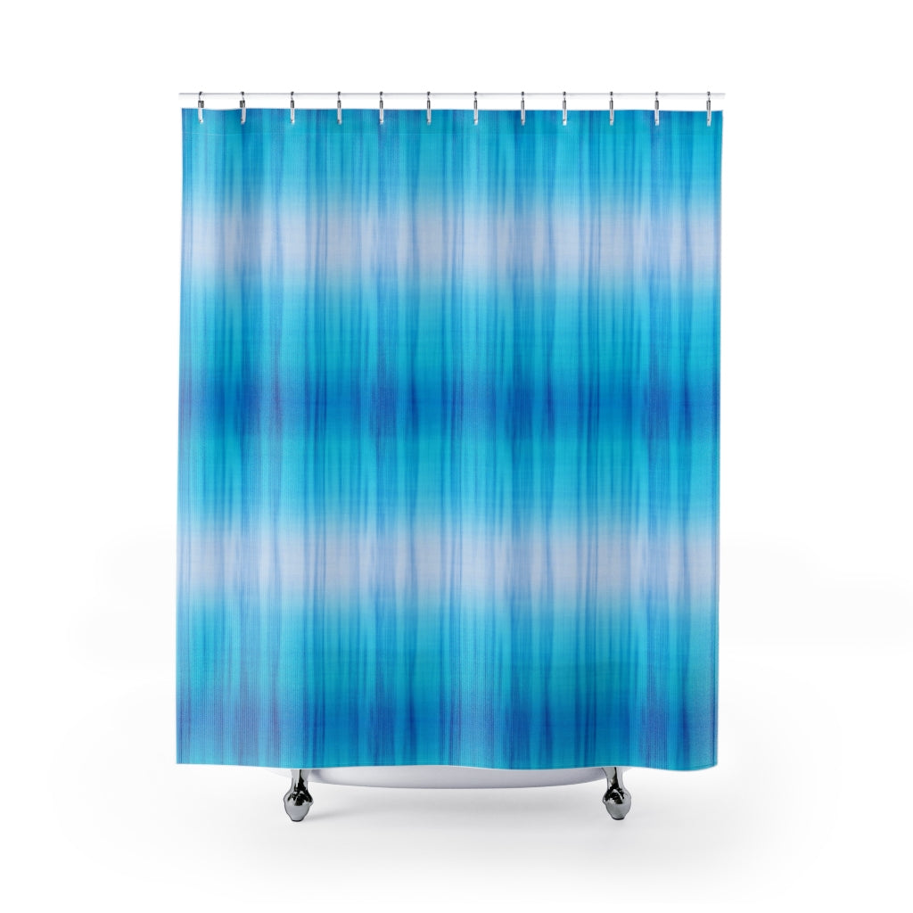 Blue Tie Dye Style Shower Curtain