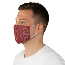 Load image into Gallery viewer, Red and White Bandana Pattern Print Cloth Fabric Face Mask
