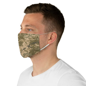 Digital Camo Printed Cloth Fabric Face Mask Brown, Green and Tan Camouflage Army Military