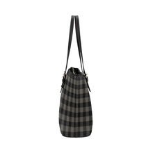 Load image into Gallery viewer, Grey Buffalo Plaid Tote Bag Vegan Leather
