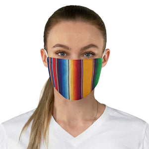 Mexican Serape Colorful Stripes Pattern Printed Fabric Face Mask Southwestern