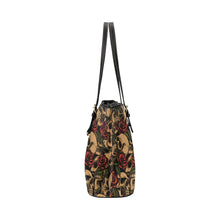 Load image into Gallery viewer, skull roses tote Leather Tote Bag/Small (Model 1651)
