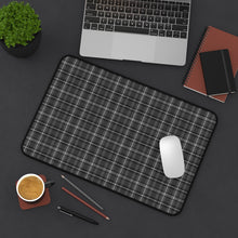 Load image into Gallery viewer, Gray and Black Plaid Desk Mat For Laptop or Keyboard and Mouse
