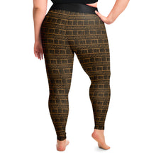 Load image into Gallery viewer, Brown and Black Ethnic Pattern Plus Size Leggings 2X-6X Squat Proof
