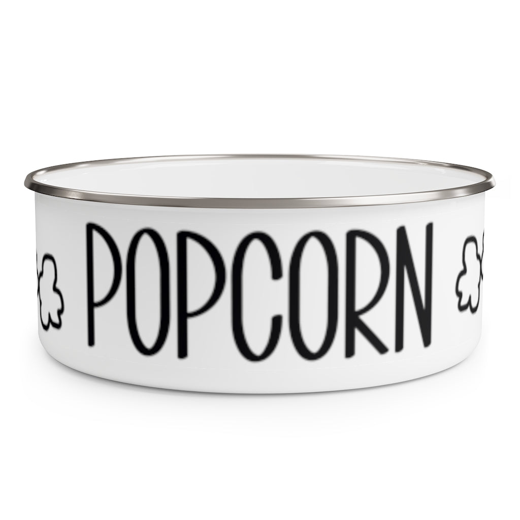 Enamel Popcorn Bowl With Lid
