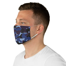 Load image into Gallery viewer, Blue, Purple and Black Camo Printed Cloth Fabric Face Mask Colorful Camouflage
