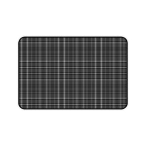 Gray and Black Plaid Desk Mat For Laptop or Keyboard and Mouse