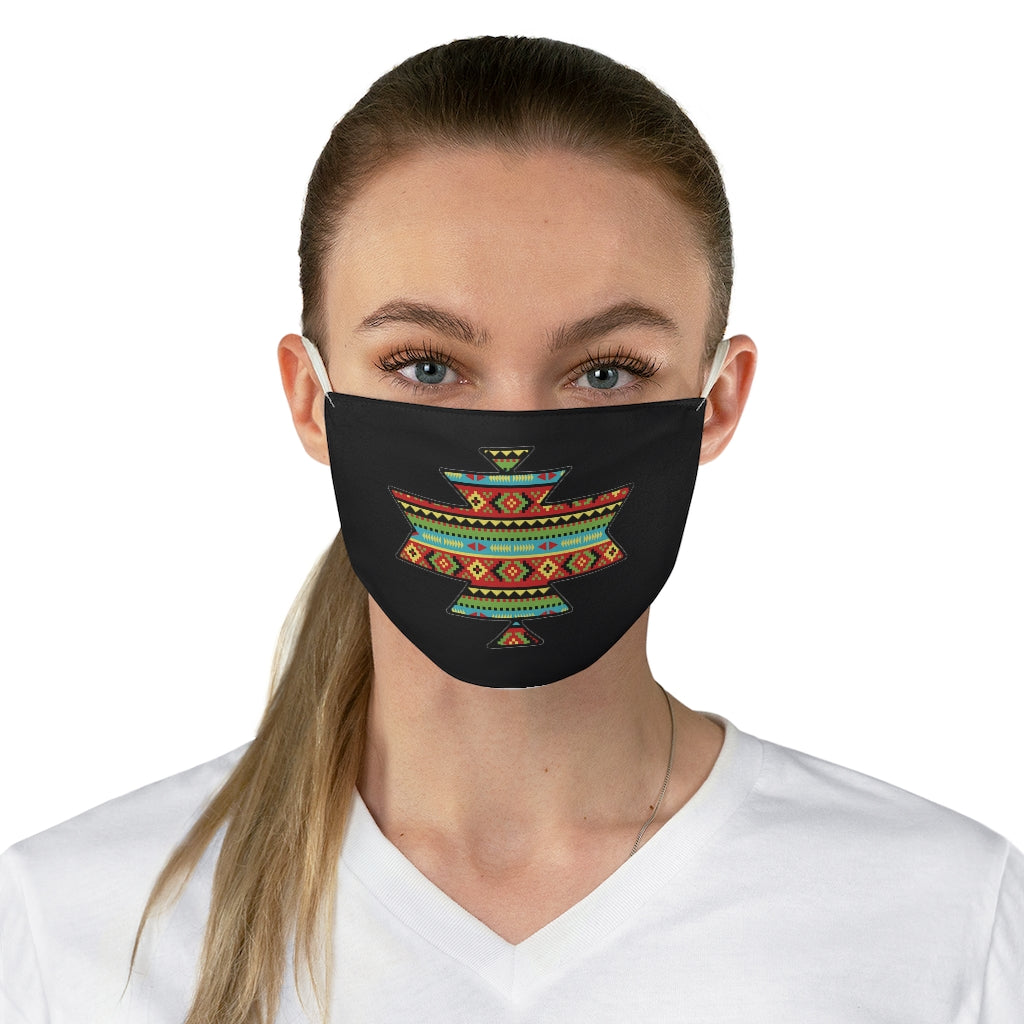 Southwestern Aztec Element With Colorful Stripes Pattern Printed Fabric Face Mask Southwestern Ethnic