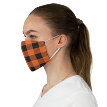 Load image into Gallery viewer, Orange and Black Buffalo Plaid Printed Cloth Fabric Face Mask Country Buffalo Check Farmhouse Pattern
