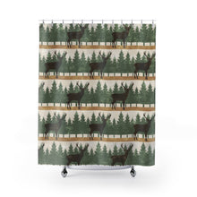 Load image into Gallery viewer, Stag With Pine Trees Shower Curtain
