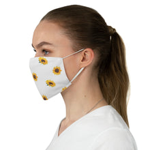 Load image into Gallery viewer, White With Sunflower Pattern Printed Cloth Fabric Face Mask Farmhouse Country
