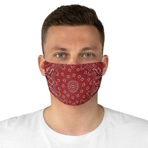 Red and White Bandana Pattern Print Cloth Fabric Face Mask