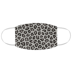 Snow Leopard Fabric Face Mask Printed Cloth Animal Print Gray and Black