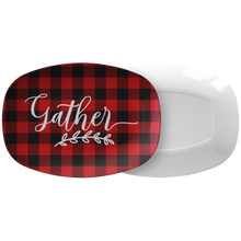 Load image into Gallery viewer, Gather Red Buffalo Plaid Serving Platter ThermoSāf® Polymer BPA FREE
