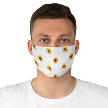 Load image into Gallery viewer, White With Sunflower Pattern Printed Cloth Fabric Face Mask Farmhouse Country
