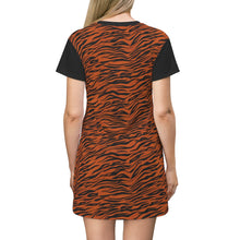 Load image into Gallery viewer, Tiger Stripe Print T-Shirt Dress
