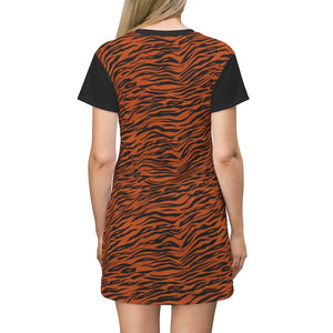 Tiger Stripe Print T-Shirt Dress